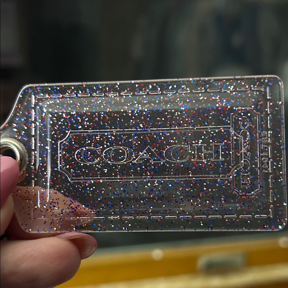 Coach Poppy Clear Glitter Red White & Blue Bag Charm in Pristine Condition - Picture 2 of 5